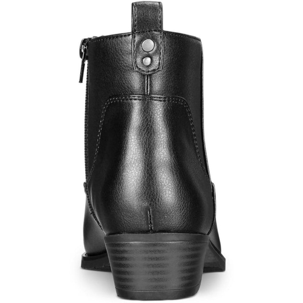 STYLE & CO Faux Leather Black Ankle Boots Size 11 Side Zip Western NEW $70 msrp - Picture 3 of 3
